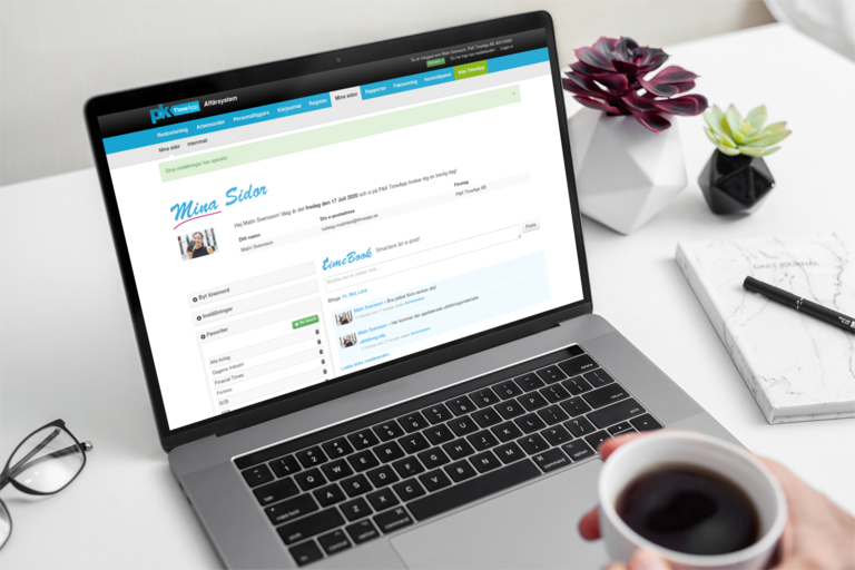 TimeApp – Timebook Dator med hemskärmen på TimeApp